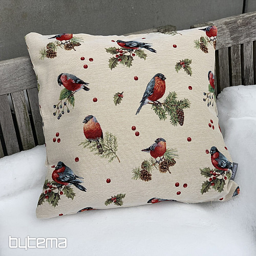 Tapestry cushion cover WINTER BIRD