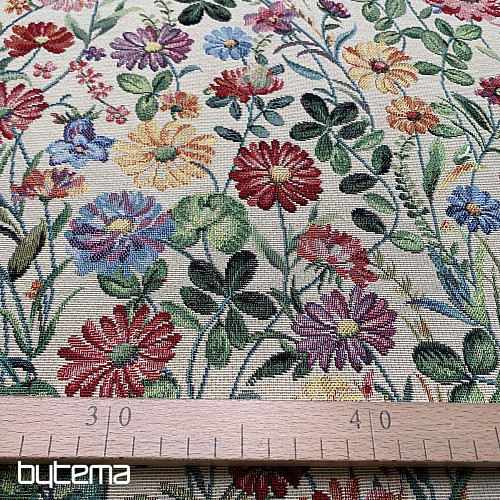 Tapestry fabric SCARLET - SUMMER MEADOW