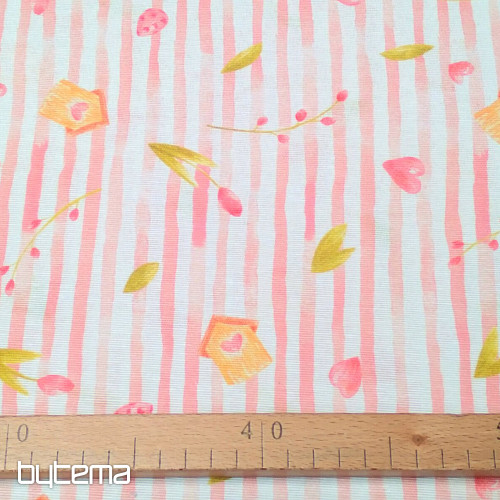 Decorative fabric SPRING PINK STRIPE