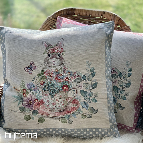Tapestry cushion cover BARE IN A MUG pink