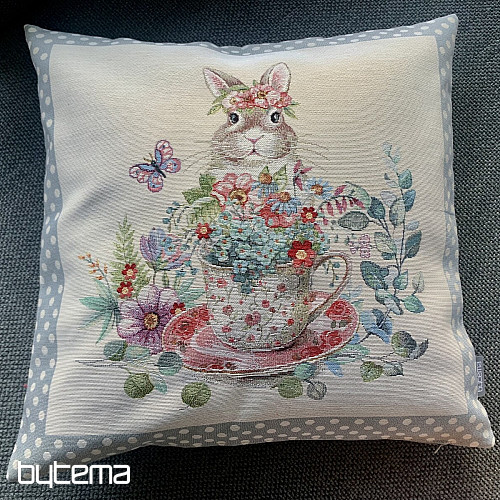 Tapestry cushion cover BARE IN A MUG gray