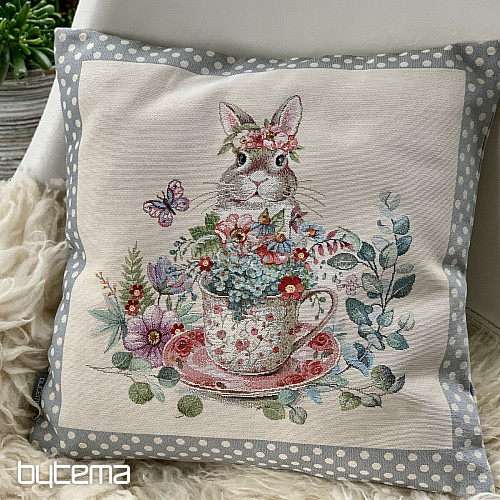 Tapestry cushion cover BARE IN A MUG gray