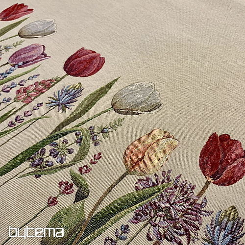 Tapestry tablecloth and scarf TULIP BORDURA