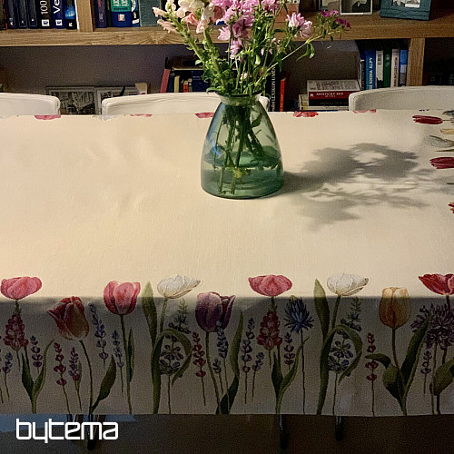 Tapestry tablecloth and scarf TULIP BORDURA