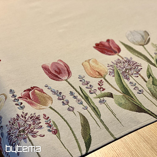 Tapestry tablecloth and scarf TULIP BORDURA