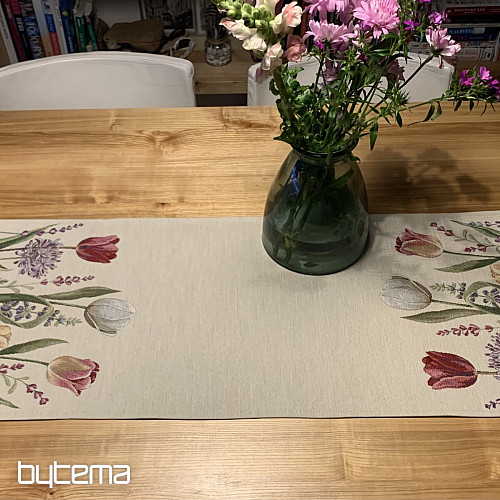 Tapestry tablecloth and scarf TULIP BORDURA
