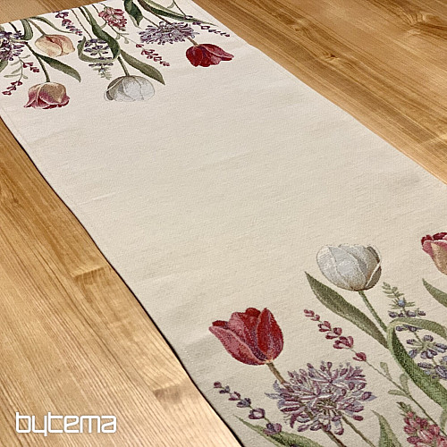 Tapestry tablecloth and scarf TULIP BORDURA