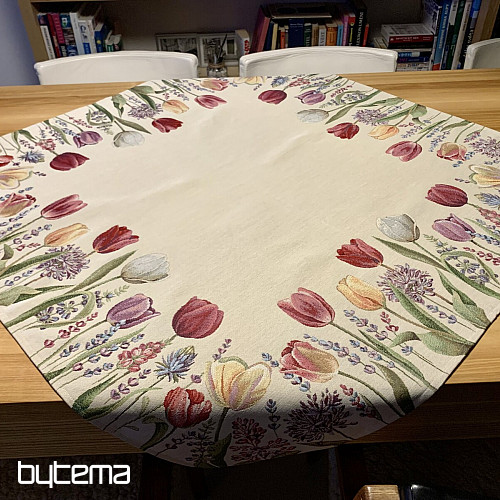Tapestry tablecloth and scarf TULIP BORDURA