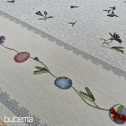 Tapestry tablecloth and scarf EASTER EGGS WITH VIOLET