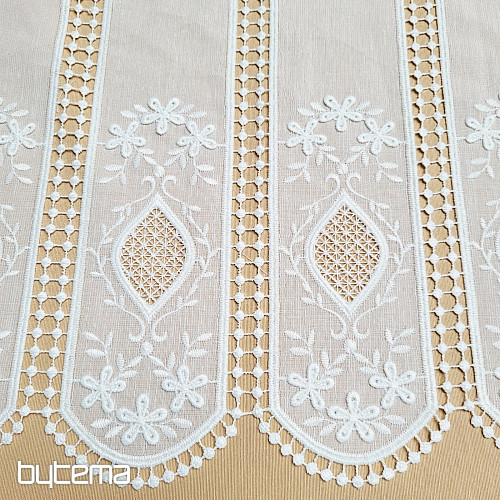 Luxurious embroidered stained glass curtain IVORY