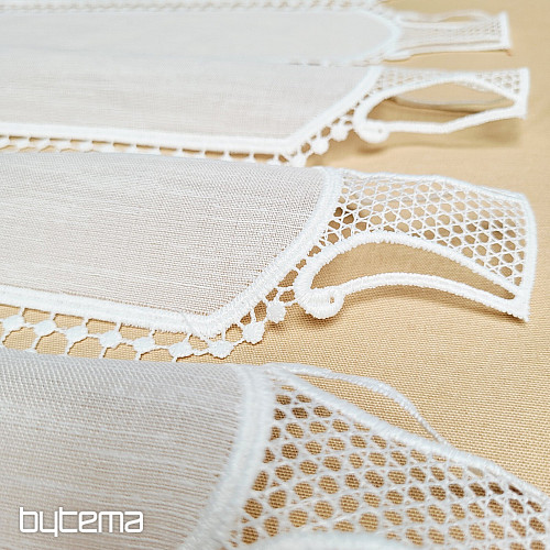 Luxurious embroidered stained glass curtain IVORY