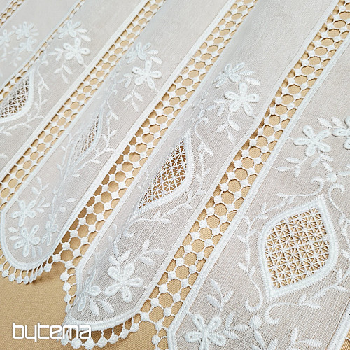 Luxurious embroidered stained glass curtain IVORY