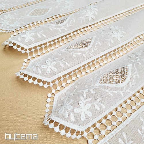 Luxurious embroidered stained glass curtain IVORY