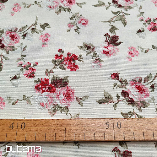 Decorative fabric RED ROSE ALISA