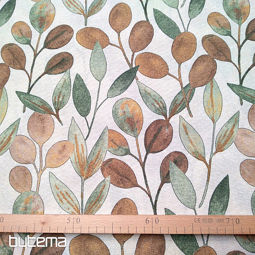 Decorative fabric HOJAS LEAVES GREEN