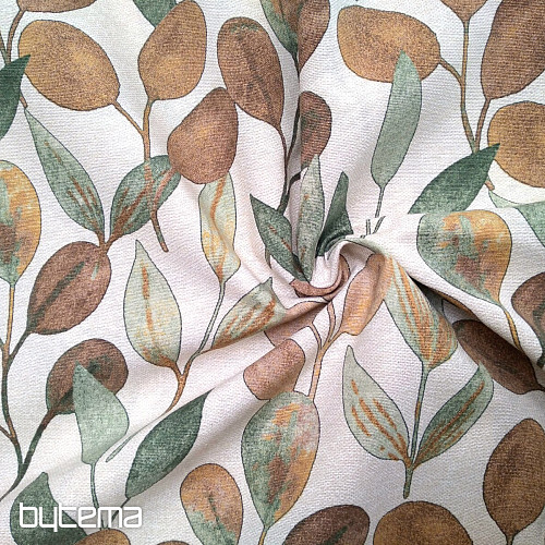 Decorative fabric HOJAS LEAVES GREEN