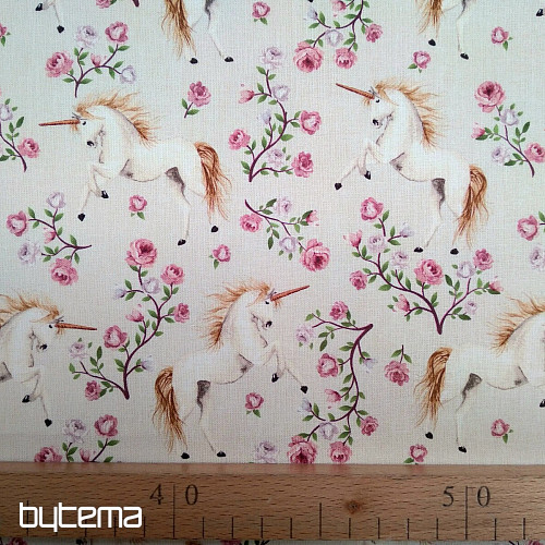 Cotton fabric UNICORN