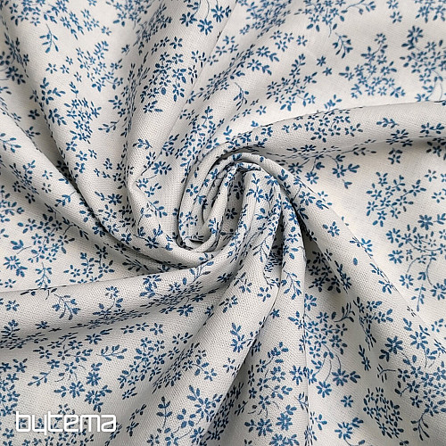 Cotton fabric PANICULATA BLUE SMALL