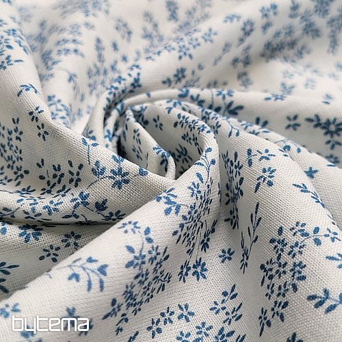 Cotton fabric PANICULATA BLUE SMALL
