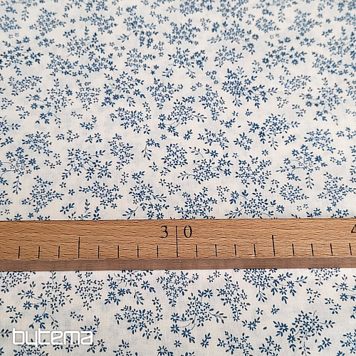 Cotton fabric PANICULATA BLUE SMALL