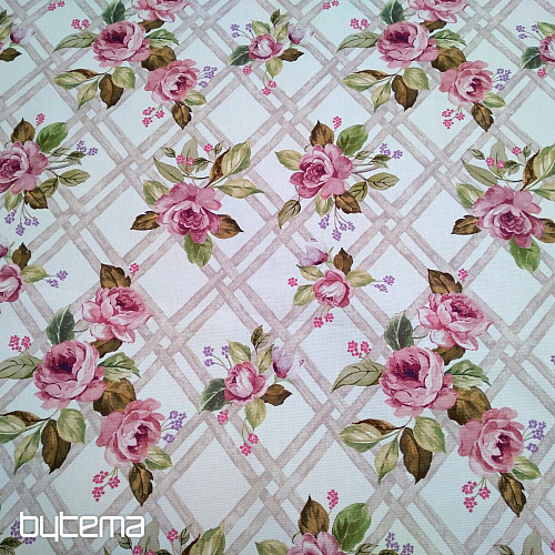 Decorative fabric CASTLE ROSE GRID