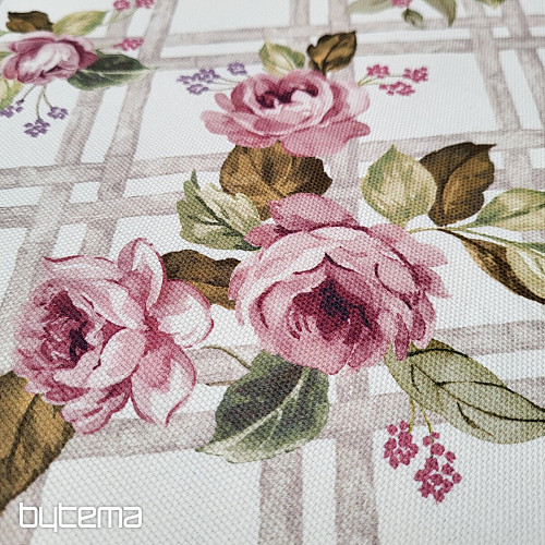 Decorative fabric CASTLE ROSE GRID