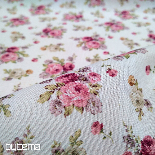 Cotton fabric WARWICK SMALL ROSE