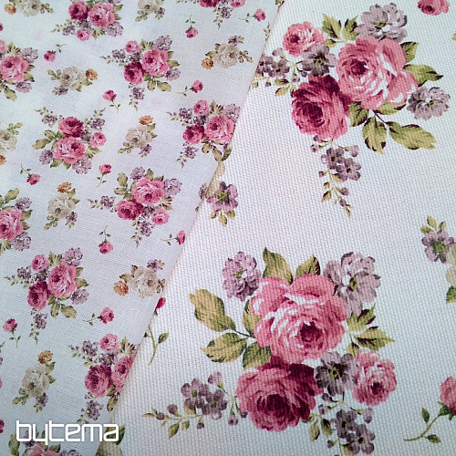 Cotton fabric WARWICK SMALL ROSE