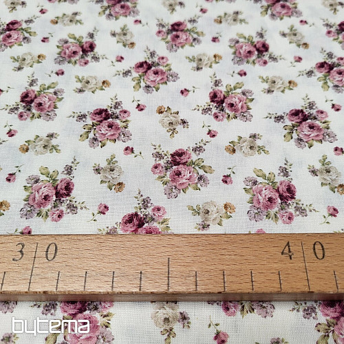 Cotton fabric WARWICK SMALL ROSE