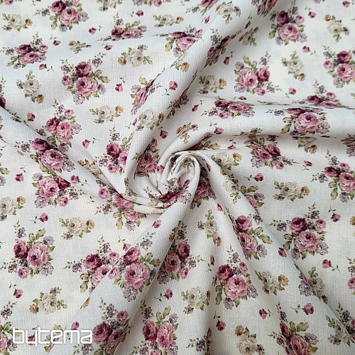 Cotton fabric WARWICK SMALL ROSE