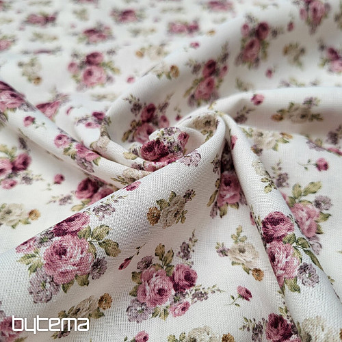 Cotton fabric WARWICK SMALL ROSE