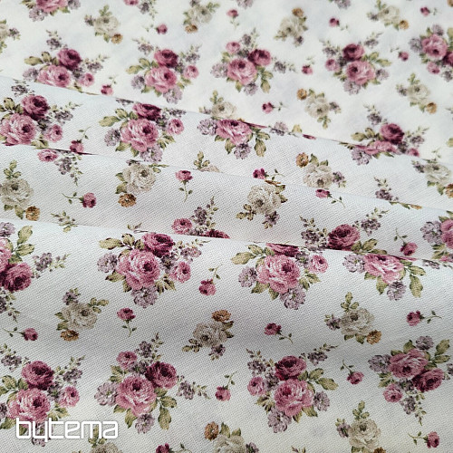 Cotton fabric WARWICK SMALL ROSE