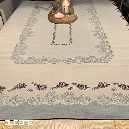 Tapestry tablecloth and shawl LAVENDER LACE
