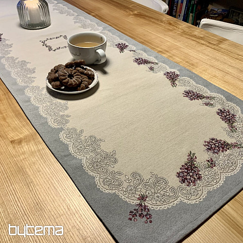 Tapestry tablecloth and shawl LAVENDER LACE