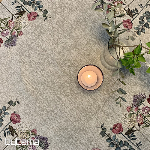 Tapestry tablecloth and shawl FLORES TIME