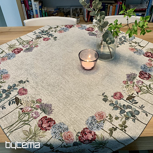 Tapestry tablecloth and shawl FLORES TIME