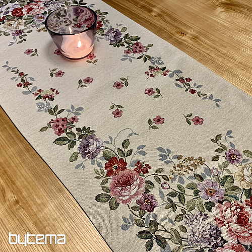 Tapestry tablecloth and scarf BORDER BOUQUET