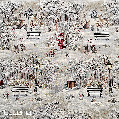 Tapestry tablecloth and scarf NIGHT WINTER