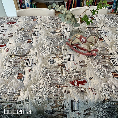 Tapestry tablecloth and scarf NIGHT WINTER