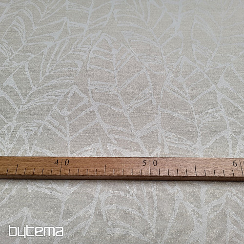 Decorative fabric MALVIA leaves CREAM