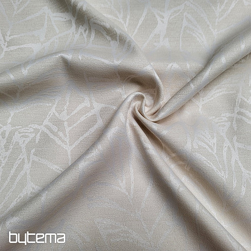 Decorative fabric MALVIA leaves CREAM