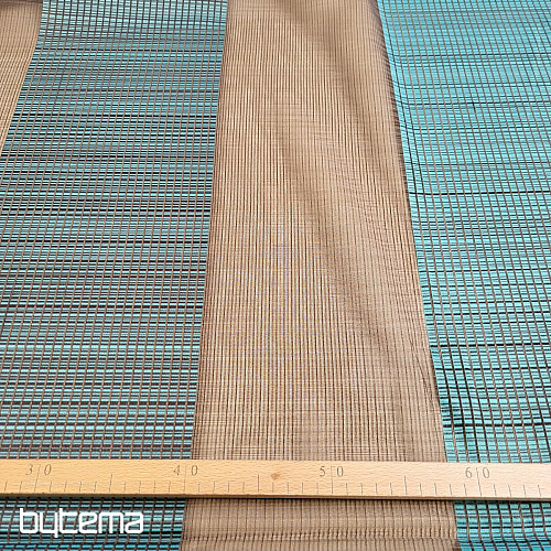 Decorative fabric BROWN TURQUOISE STRIPE