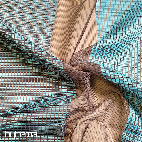 Decorative fabric BROWN TURQUOISE STRIPE