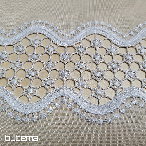 Voile curtain MACRAME white