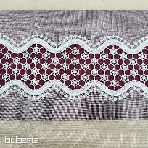 Voile curtain MACRAME white