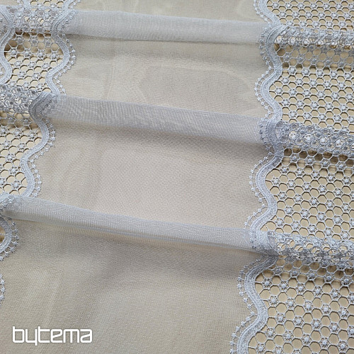 Voile curtain MACRAME white