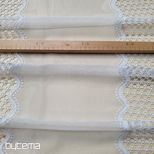 Voile curtain MACRAME white