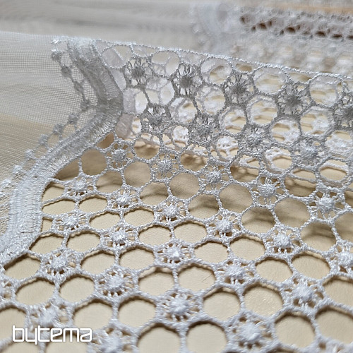 Voile curtain MACRAME white