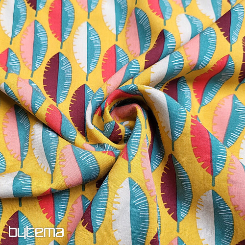 Decorative fabric FEATHER VIGO MUSTARD