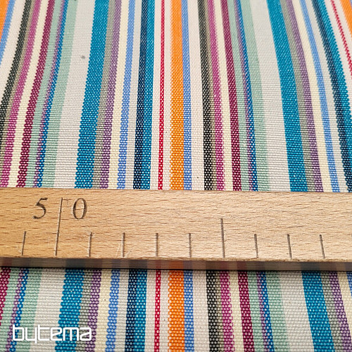 CHAIR FABRIC BLUE ORANGE STRIPE